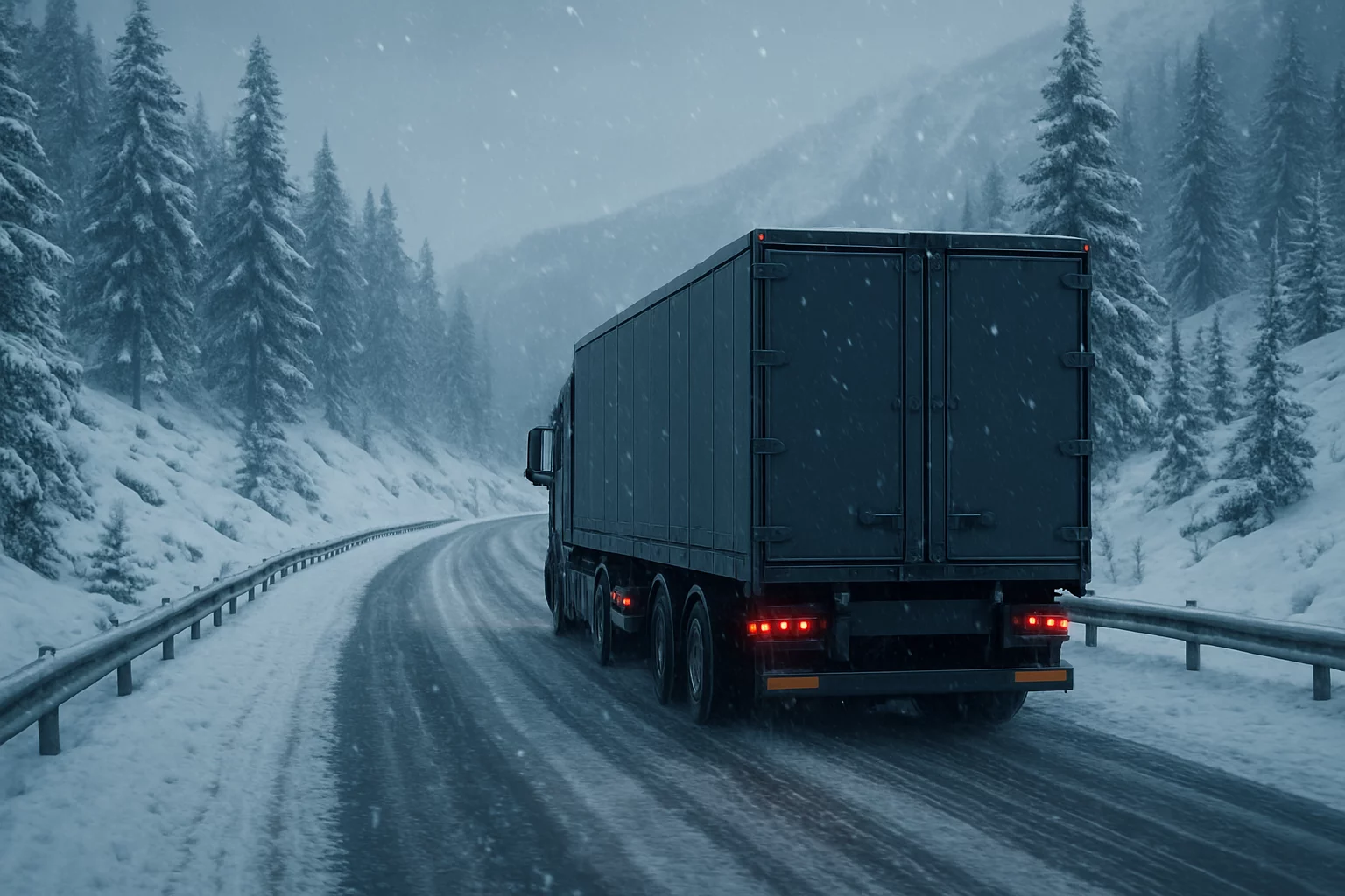Truck Driver: Snowy Roads